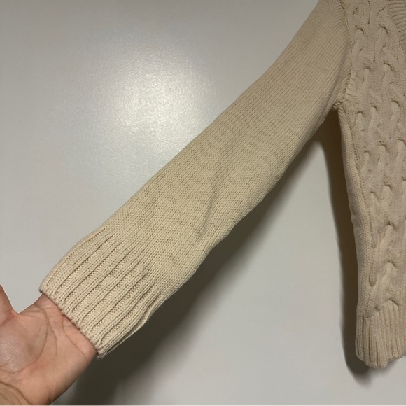 Aran islands knitwear Ireland sweater cream pure new wool V-neck Size XS - Picture 3 of 7